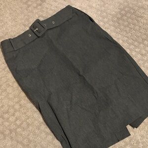 The Limited Charcoal Gray Pencil Skirt with Belt